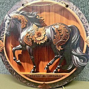 Round Horse Wall Decoration Country Rustic Farmhouse